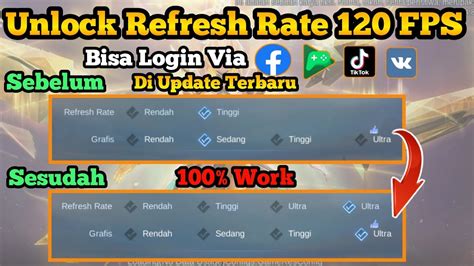 Update Terbaru Cara Unlock Refresh Rate Fps Mobile Legends Di