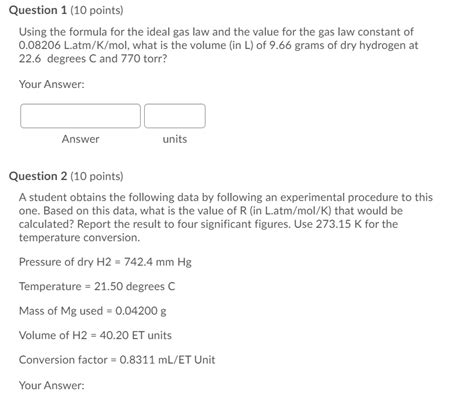 Solved Question 1 10 Points Using The Formula For The