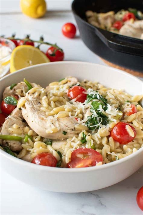 Lemon Chicken With Orzo 20 Minute One Pan Dinner Hint Of Healthy