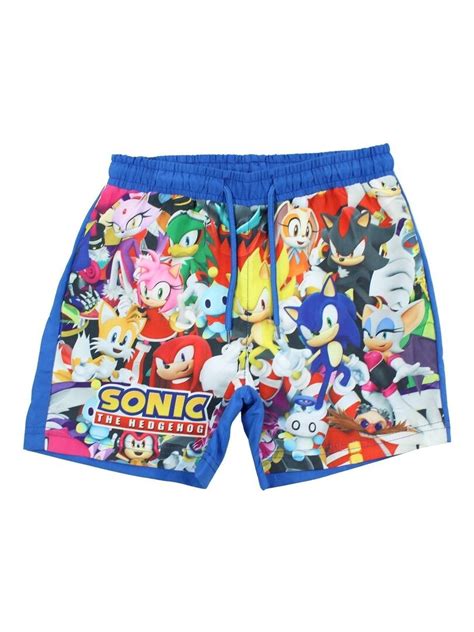 Sonic Short De Bain Gar On Imprim Sonic Bleu Marine Kiabi