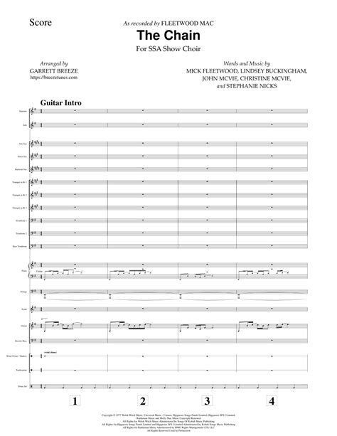 The Chain Arr Garrett Breeze By Fleetwood Mac Sheet Music For Jazz