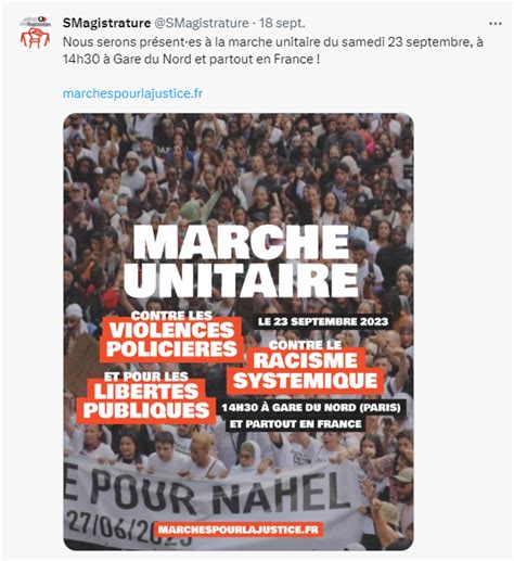 La Pr Sence Du Syndicat De La Magistrature La Marche Contre Les