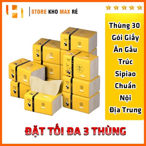 FREESHIP 100 CHÍNH HÃNG THÙNG 30 GÓI GIẤY ĂN GẤU TRÚC SIPIAO