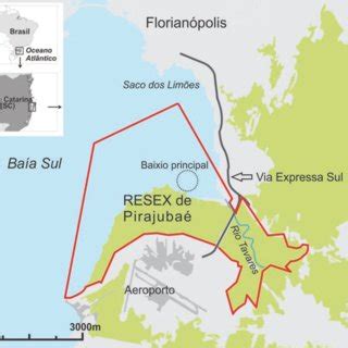 Resex Marinha Do Pirajuba SC Mapa Esquem Tico Da Resex Marinha Do