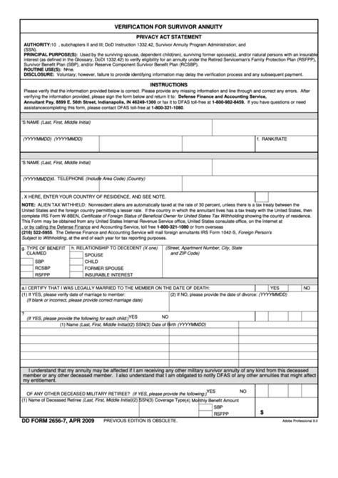 Dd Form 2656 10 Sbp