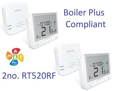 2x Salus RT520RF Digital Programmable Wireless Room Thermostat Boiler