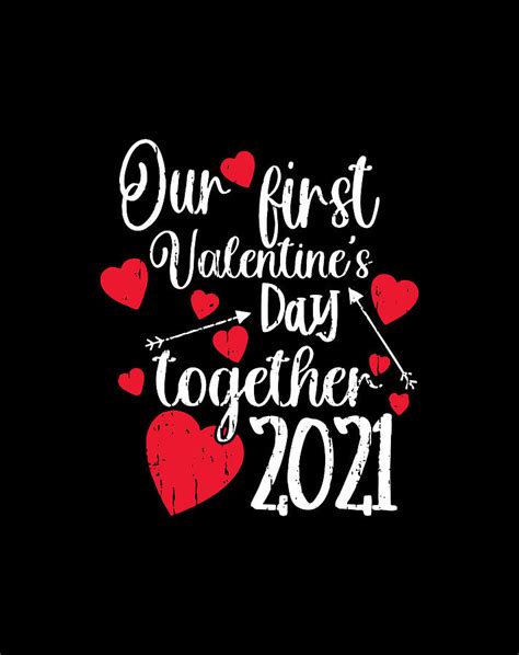 Our First Valentines Day Together 2021 Matching Couple Digital Art By