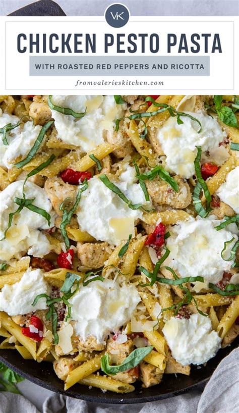 Chicken Pesto Pasta Quick And Easy Valeries Kitchen