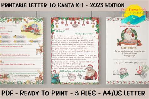 Printable Santa Letter Kit 2023 Graphic by Small Business Prints ...