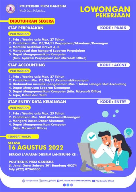 Lowongan Kerja Staff Pajak Staff Accounting Staff Entry Data Keuangan