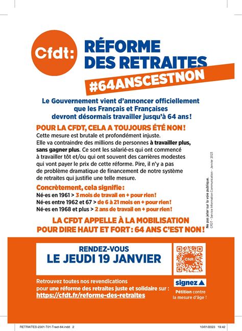 R Formes Des Retraites Pour La Cfdt Ans C Est Non Scsi Cfdt