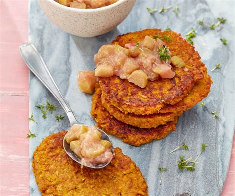 Zoete Aardappel Pannenkoekjes Met Rabarber Anijs Compote Cookidoo