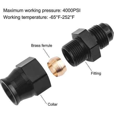 5 16 Fuel Hardline Tube To 6 AN Male Flare Hose Fitting Adaptor