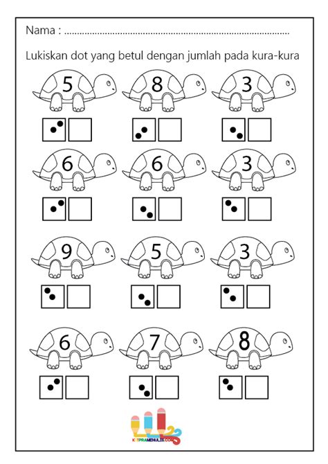 Lembaran Kerja Dot Yang Hilang Nombor 1 Hingga 10 Kitpramenulis