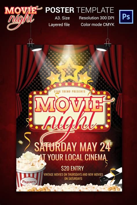 Movie Night Flyer Template 25 Free  Psd Format Download Free