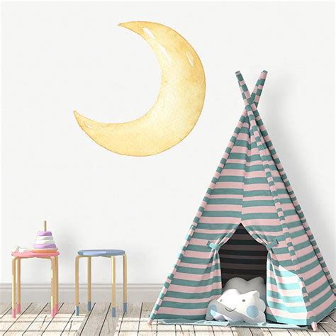 Sticker Mural Enfant Aquarelle Lune WebStickersMuraux