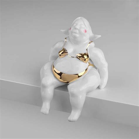 Figurka porcelanowa Leia w złotym bikini PANGZI Dekoracje Figurki Ceramika Ceramika