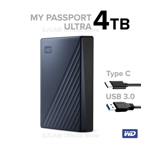 Wd External Harddisk 4tb ฮาร์ดดิสก์แบบพกพา My Passport Ultratype C