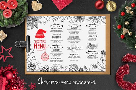 Christmas Dinner Restaurant Menu | Creative Market