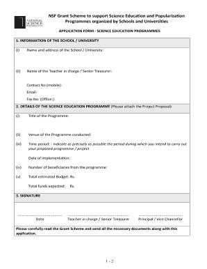 Fillable Online Nsf Ac II Application Form For The Overseas Special