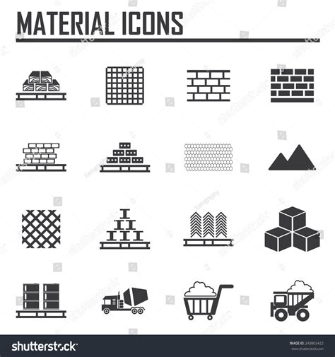 Building Materials Icons Stock Vector (Royalty Free) 243803422 ...