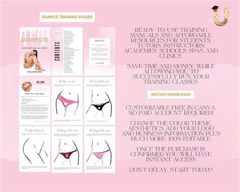Bikini Waxing Manual Intimate Wax Manual Waxing Training Manual Brazilian Wax Course
