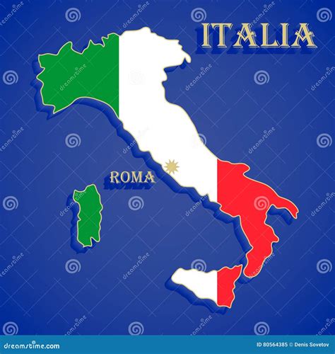 Drapeau De Carte De L'Italie Illustration de Vecteur - Illustration du cartographe, trame: 80564385