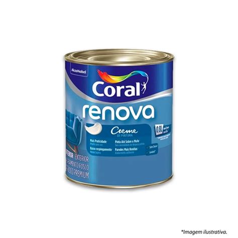 TINTA ACRILICA RENOVA BRANCO FOSCO 800ML CORAL Rbs Construção