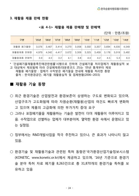 재활용산업의 통계자료 조사연구 결과보고서 요약본 Hyungki Min 페이지 24 플립 Pdf 온라인 Pubhtml5