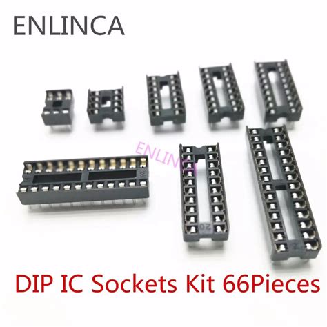 66PCS Lot DIP IC Sockets Adaptor Solder Type Socket Kit 6 8 14 16 18 20