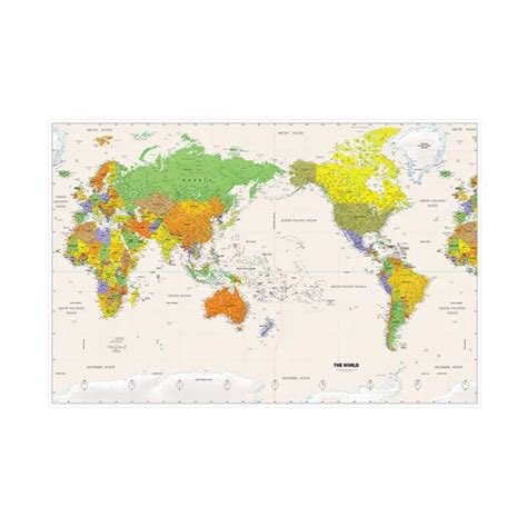 WORLD MAP WITH Time Zones Detailed Large Poster Art Print £9.12 ...