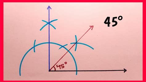 How To Construct 45 Degree Angle With Compass 45 डिग्री का कोण Youtube