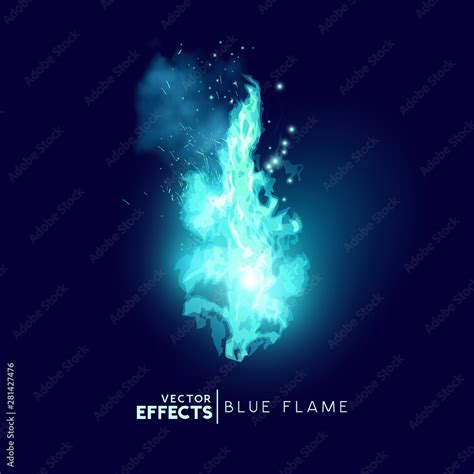 Mystical Blue Fire Flames Vector Stock Vector | Adobe Stock