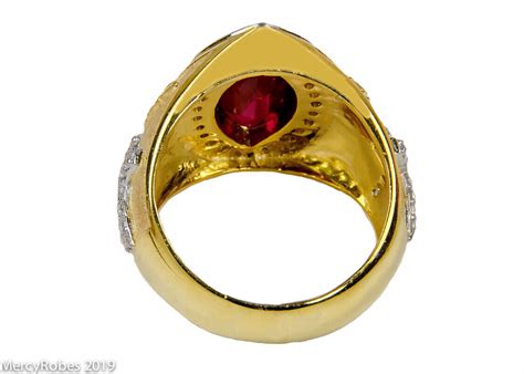 Womens Clergy Bishop Ring Mrg2032 G R Red Ruby Sterling Silvergold