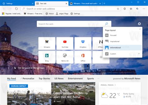 Turn Off News Feed On New Tab Page In Microsoft Edge