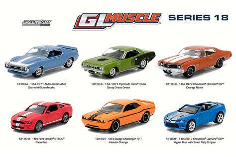 Greenlight GL Muscle Series 18 Diecast Car Package - Box of 6 assorted ...