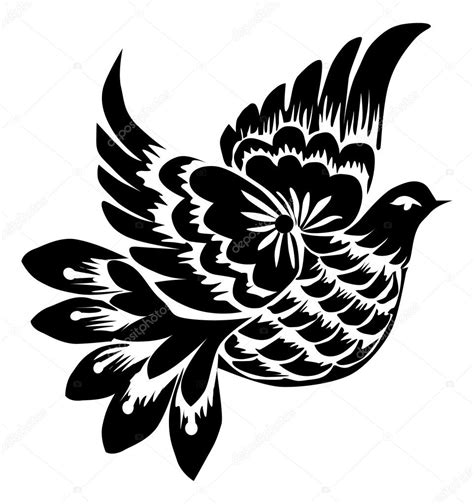 Abstract Black Dove On White — Stock Vector © Drpas 6327755