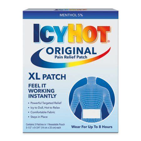 Icy Hot Original Xl Pain Relief Patch Count For Back And Large Areas Walmart Pain