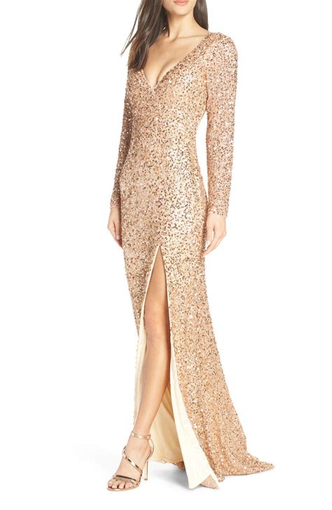 Mac Duggal Sequin Slit Dress Nordstrom