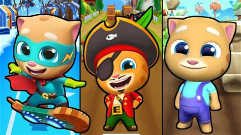 Talking Tom Gold Run Vs Hero Dash Vs Gold Run Talking Ginger Hero