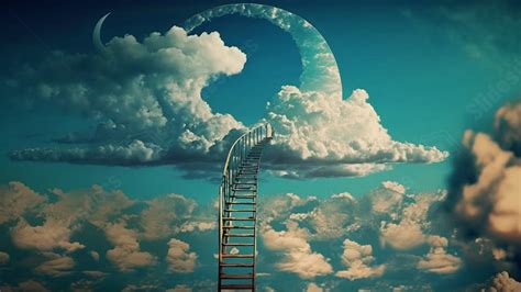 Heaven Clouds Ladder Powerpoint Background For Free Download - Slidesdocs