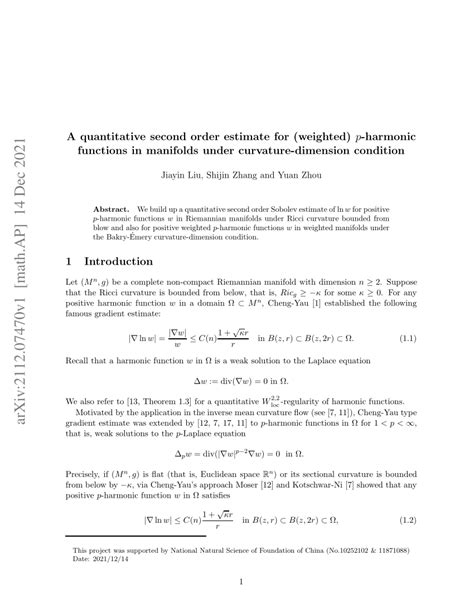 Pdf A Quantitative Second Order Estimate For Weighted P Harmonic