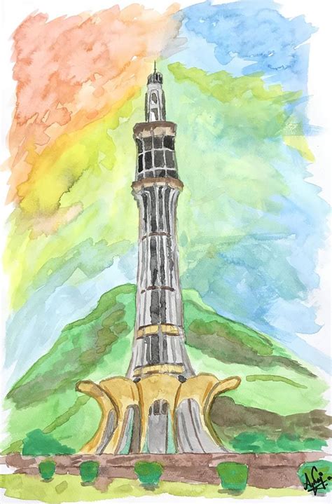 Minar e Pakistan The monument of Pakistan Painting by Aqsa Ahmad Khan ...