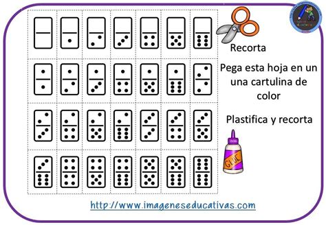 Fichas para trabajar números y dominó para recortar Imagenes