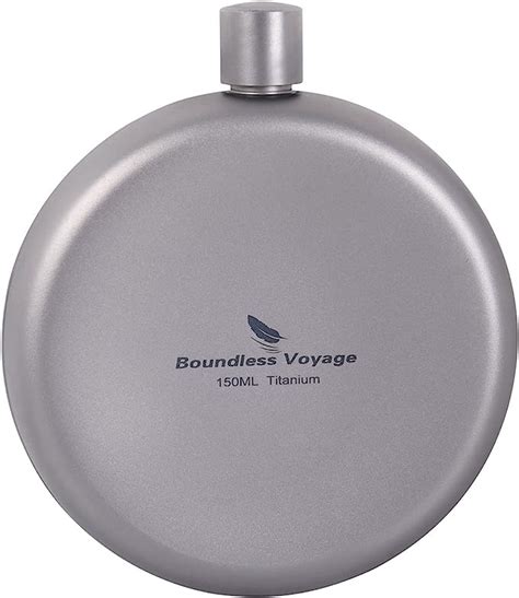 Amazon IBasingo Camping Titanium 5 27oz Hip Flask Portable Round