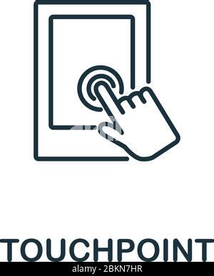 Touchpoint Line Icon Click Here Sign Continuous Line With Curl