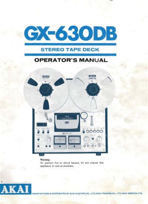 Akai Gx 630db Operators Manual Inc Conn Diags And Trshoot Etsy