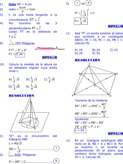 GeometrÍa Del Espacio I Ejercicios Desarrollados ~ Matematicas Problemas Resueltos