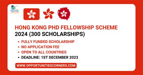 Hong Kong Phd Fellowship Scheme 2024 300 Fully Funded Public Health