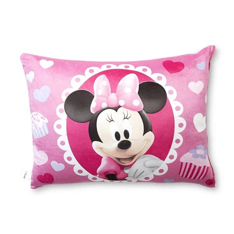 Disney Minnie Mouse Bed Pillow Pink Cuddle Pillow Kids Pillows